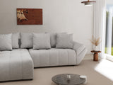 Colțar extensibil dumonde cu ladă de depozitare si sezut confortabil din spuma HR, Berlin Euphoria Gri 280x185 cm Fabrica