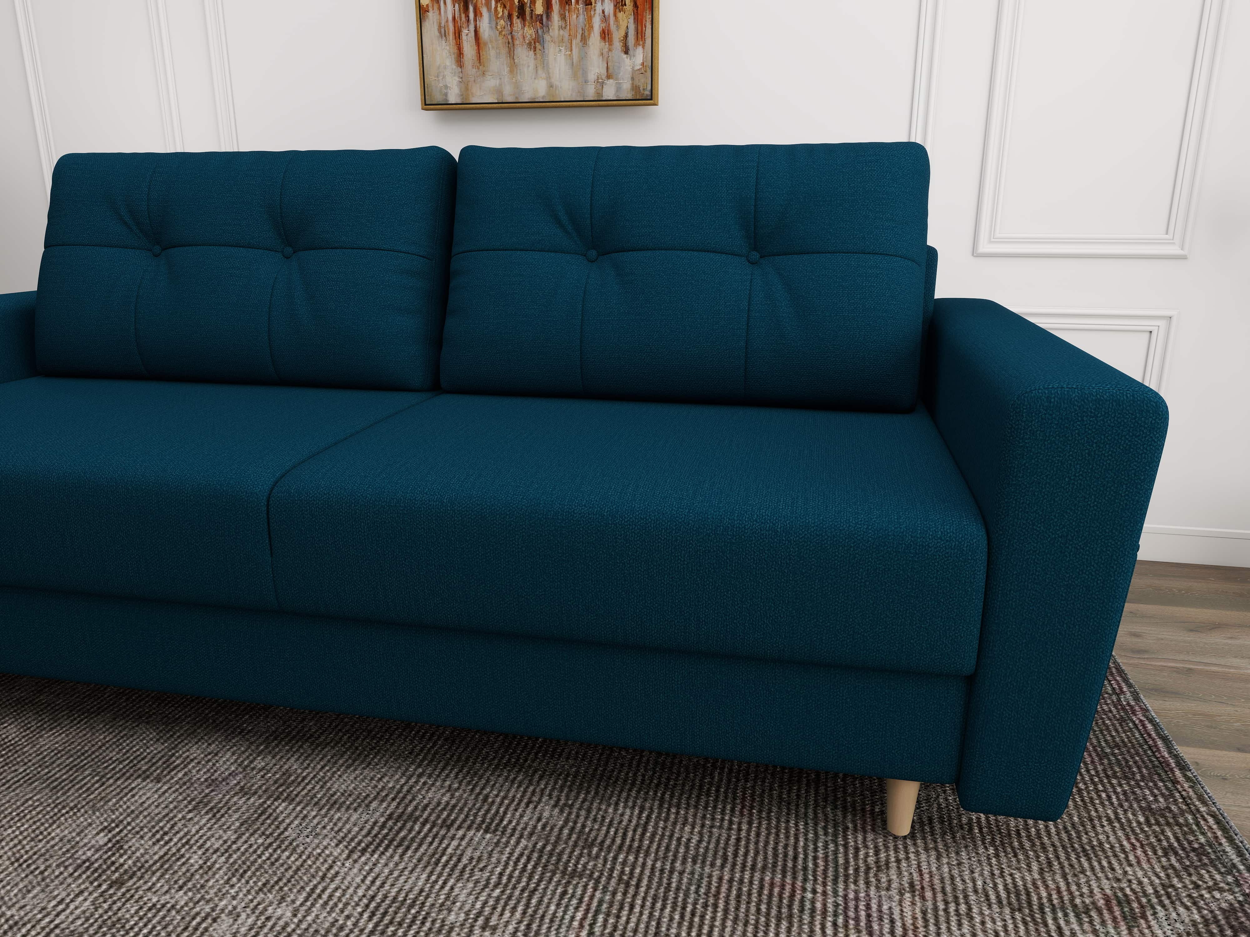Canapea extensibilă dumonde cu ladă de depozitare si sezut confortabil din spuma HR, Summer Enjoy Verde Petrol 225x100 cm