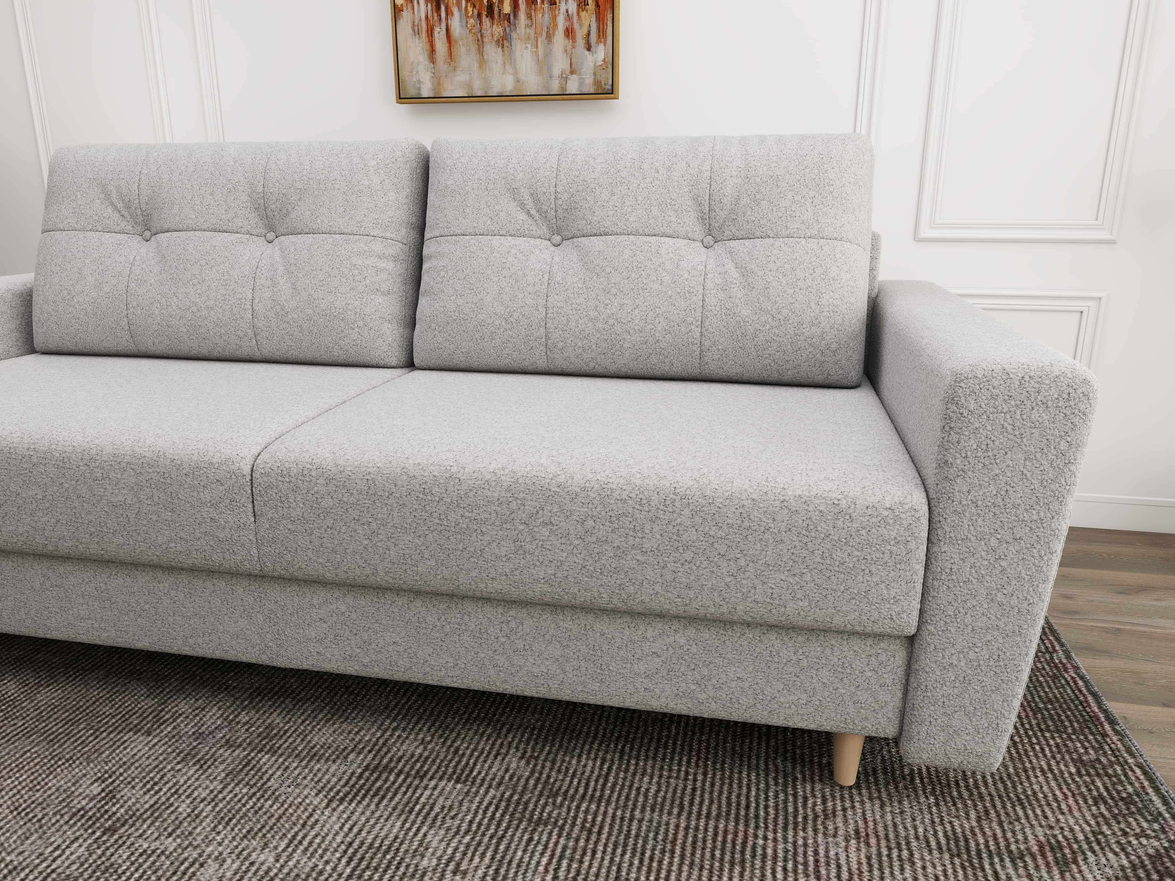 Canapea extensibilă dumonde cu ladă de depozitare si sezut confortabil din spuma HR, Summer Euphoria Gri 225x100 cm