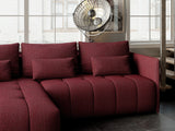 Colțar extensibil dumonde cu ladă de depozitare si sezut confortabil din spuma HR, Malta Bordoux 235x185 cm Fabrica