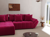 Colțar extensibil dumonde cu ladă de depozitare si sezut confortabil din spuma HR, Berlin Zoom Bordeaux 280x185 cm Fabrica