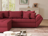 Colțar extensibil dumonde cu ladă de depozitare si sezut confortabil din spuma HR, Loana Bordoux 270x185 cm Fabrica