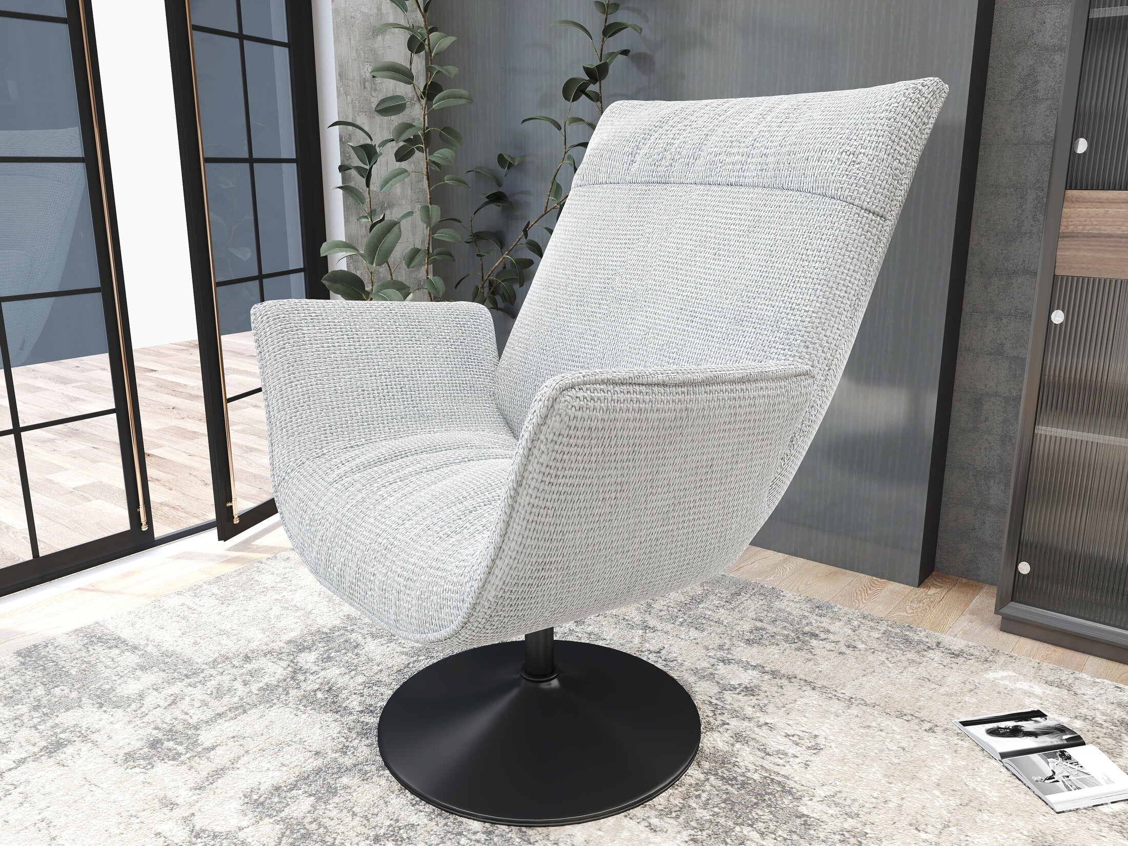 Fotoliu dumonde tapitat Alb modern Kairo 75x83cm