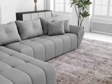 Colțar extensibil dumonde cu ladă de depozitare si sezut confortabil din spuma HR, Berlin XL Enjoy Lux Grey 350x185 cm Fabrica