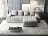 Colțar extensibil dumonde cu ladă de depozitare si sezut confortabil din spuma HR, Verona Euphoria Gri II 290x185 cm Fabrica