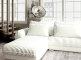Colțar extensibil dumonde cu ladă de depozitare si sezut confortabil din spuma HR, Denver Ambience Alb 275x185 cm Fabrica