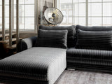 Colțar extensibil dumonde cu ladă de depozitare si sezut confortabil din spuma HR, Denver Ambience Gri 275x185 cm Fabrica