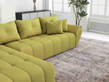 Colțar extensibil dumonde cu ladă de depozitare si sezut confortabil din spuma HR, Berlin XL Enjoy Green 350x185 cm Fabrica