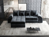Colțar extensibil dumonde cu ladă de depozitare si sezut confortabil din spuma HR, Verona Euphoria Gri Grafit 290x185 cm Fabrica