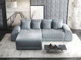 Colțar extensibil dumonde cu ladă de depozitare si sezut confortabil din spuma HR, Verona Zoom Gri Mint 290x185 cm Fabrica