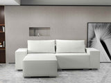 Colțar extensibil dumonde cu ladă de depozitare si sezut confortabil din spuma HR, Dream Euphoria Alb 290x185 cm Fabrica
