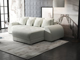 Colțar extensibil dumonde cu ladă de depozitare si sezut confortabil din spuma HR, Verona Ambience Alb II 290x185 cm Fabrica