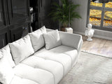 Canapea extensibilă dumonde cu ladă de depozitare si sezut confortabil din spuma HR, Euphoria White 250x100 cm Fabrica