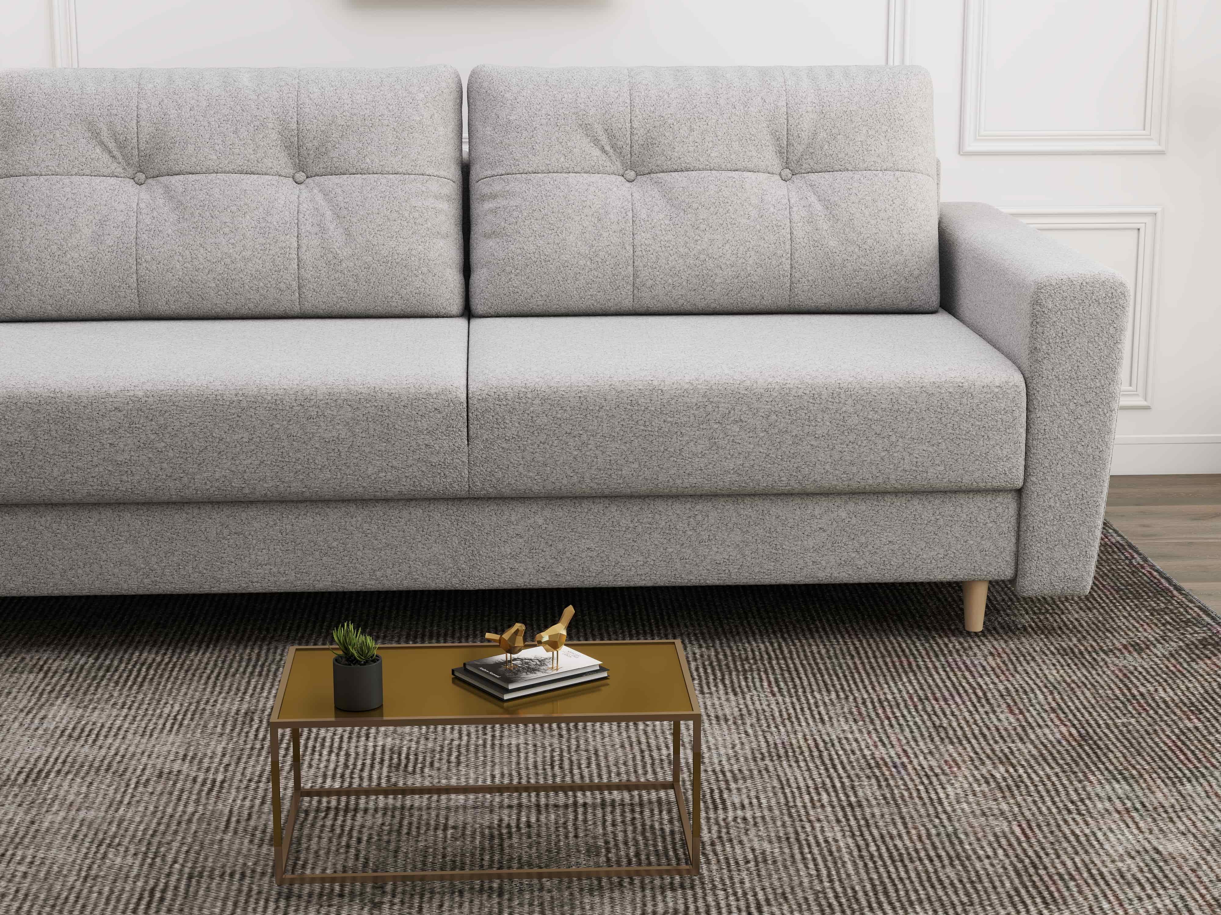 Canapea extensibilă dumonde cu ladă de depozitare si sezut confortabil din spuma HR, Summer Euphoria Gri 225x100 cm
