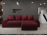 Colțar extensibil dumonde cu ladă de depozitare si sezut confortabil din spuma HR, Verona Enjoy Rosu II 290x185 cm Fabrica