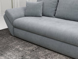 Canapea extensibilă dumonde cu ladă de depozitare si sezut confortabil din spuma HR, Loana Zoom Grey Mint 250x100 cm Fabrica