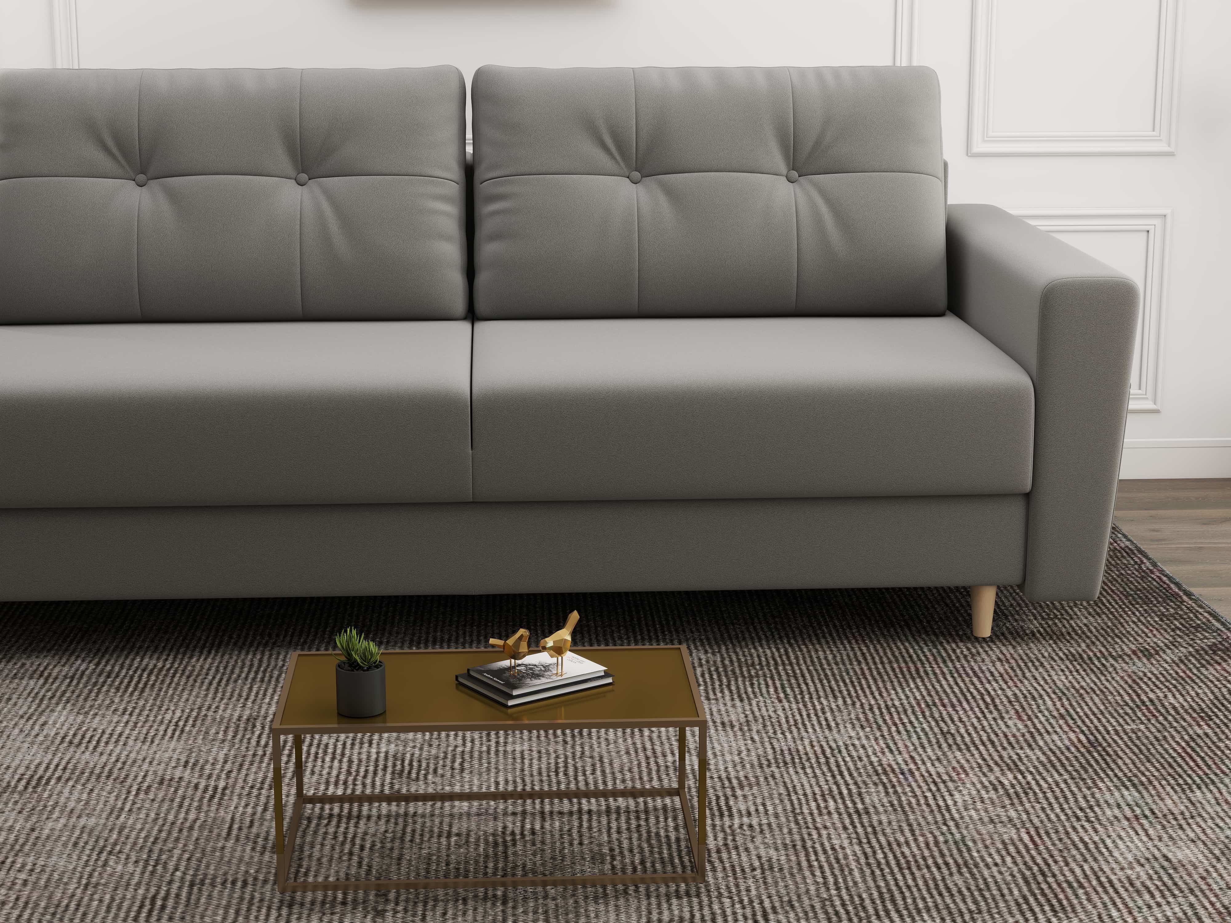 Canapea extensibilă dumonde cu ladă de depozitare si sezut confortabil din spuma HR, Summer Royal Gri 225x100 cm