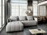 Colțar extensibil dumonde cu ladă de depozitare si sezut confortabil din spuma HR, Malta Grey 235x185 cm Fabrica