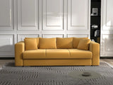 Canapea extensibilă dumonde cu ladă de depozitare si sezut confortabil din spuma HR, Gloria Muștar  240x100 cm Fabrica