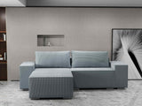 Colțar extensibil dumonde cu ladă de depozitare si sezut confortabil din spuma HR, Dream Zoom Gri Mint 290x185 cm Fabrica
