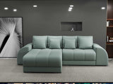 Colțar extensibil dumonde cu ladă de depozitare si sezut confortabil din spuma HR, Verona Enjoy Mint 290x185 cm Fabrica