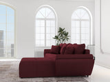 Colțar extensibil dumonde cu ladă de depozitare si sezut confortabil din spuma HR, Berlin XL Enjoy Lux Red 350x185 cm II Fabrica