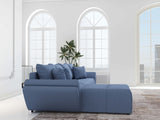 Colțar extensibil dumonde cu ladă de depozitare si sezut confortabil din spuma HR, Berlin XL Enjoy Lux Blue 350x185 cm Fabrica