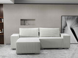 Colțar extensibil dumonde cu ladă de depozitare si sezut confortabil din spuma HR, Dream Zoom Gri 290x185 cm Fabrica