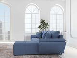 Colțar extensibil dumonde cu ladă de depozitare si sezut confortabil din spuma HR, Berlin XL Enjoy Lux Blue 350x185 cm II Fabrica