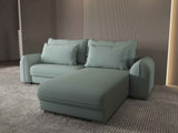 Colțar extensibil dumonde cu ladă de depozitare si sezut confortabil din spuma HR, Denver Enjoy Verde Mint 275x185 cm II Fabrica