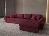 Colțar extensibil dumonde cu ladă de depozitare si sezut confortabil din spuma HR, Loana XL Enjoy Rosu II 335x185 cm Fabrica
