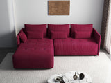 Colțar extensibil dumonde cu ladă de depozitare si sezut confortabil din spuma HR, Malta Zoom Red 235x185 cm
