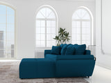 Colțar extensibil dumonde cu ladă de depozitare si sezut confortabil din spuma HR, Berlin XL Enjoy Verde Petrol 350x185 cm II Fabrica