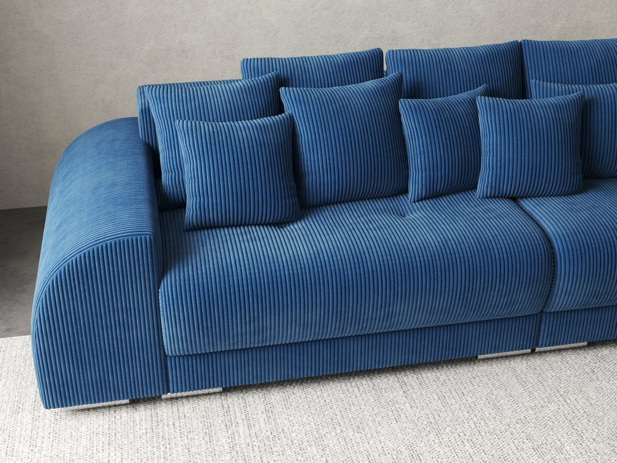Canapea extensibilă dumonde cu 2 lăzi de depozitare si sezut confortabil din spuma HR, Verona Blue 310x100 cm Fabrica
