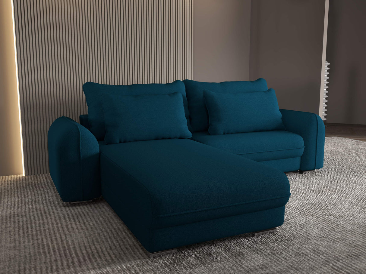 Colțar extensibil dumonde cu ladă de depozitare si sezut confortabil din spuma HR, Denver Enjoy Verde Petrol 275x185 cm Fabrica
