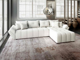 Colțar extensibil dumonde cu ladă de depozitare si sezut confortabil din spuma HR, Berlin XL Euphoria Alb 350x185 cm II Fabrica