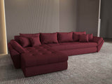 Colțar extensibil dumonde cu ladă de depozitare si sezut confortabil din spuma HR, Loana XL Enjoy Rosu 335x185 cm Fabrica