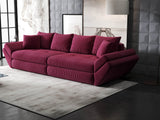 Canapea extensibilă dumonde cu ladă de depozitare si sezut confortabil din spuma HR, Loana Zoom Rosu 300x100 cm Fabrica