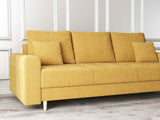 Canapea extensibilă dumonde cu ladă de depozitare si sezut confortabil din spuma HR, Kronos Zoom Mustar 210x100 cm fabrica