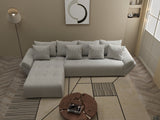 Colțar extensibil dumonde cu ladă de depozitare si sezut confortabil din spuma HR, Berlin XL Zoom Pearl 350x185 cm