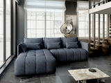 Colțar extensibil dumonde cu ladă de depozitare si sezut confortabil din spuma HR, Malta Grau 235x185 cm Fabrica