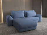 Colțar extensibil dumonde cu ladă de depozitare si sezut confortabil din spuma HR, Denver Enjoy Albastru 275x185 cm Fabrica