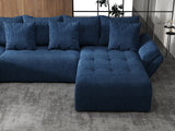 Colțar extensibil dumonde cu ladă de depozitare si sezut confortabil din spuma HR, Berlin U Zoom Bluemarin 380x180 cm Fabrica