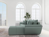 Colțar extensibil dumonde cu ladă de depozitare si sezut confortabil din spuma HR, Berlin XL Enjoy Lux Mint 350x185 cm II Fabrica