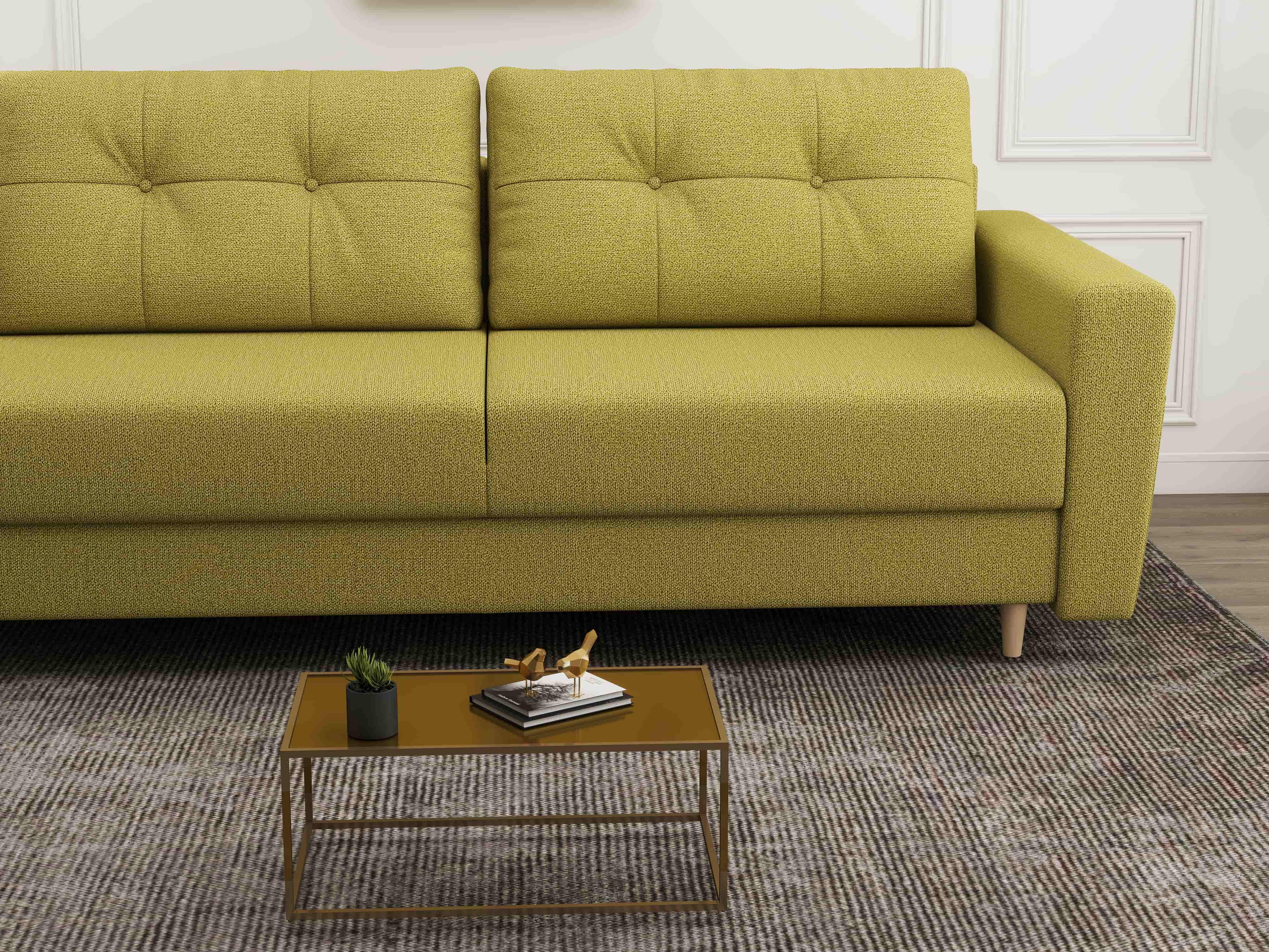 Canapea extensibilă dumonde cu ladă de depozitare si sezut confortabil din spuma HR, Summer Enjoy Verde 225x100 cm