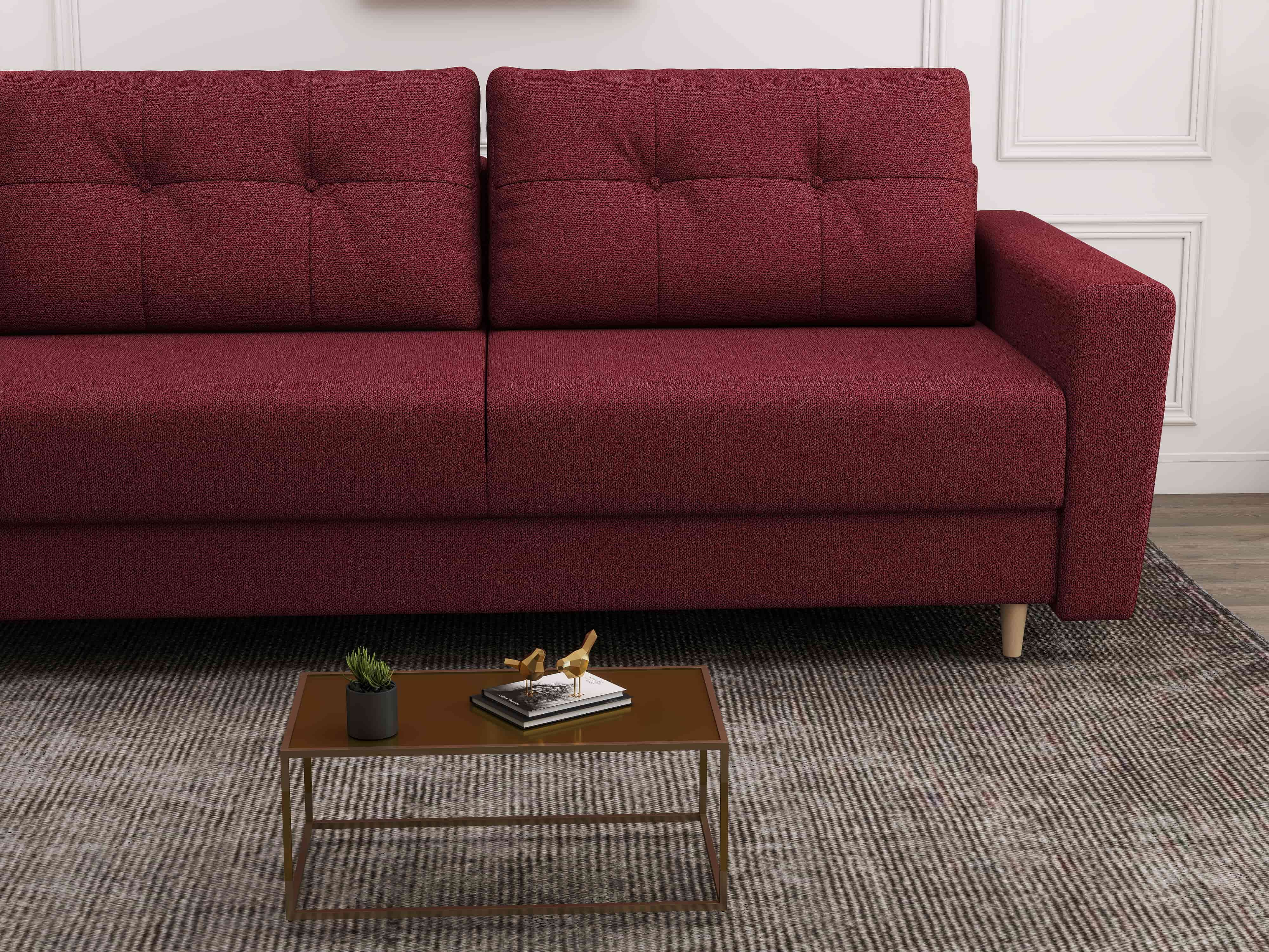 Canapea extensibilă dumonde cu ladă de depozitare si sezut confortabil din spuma HR, Summer Enjoy Rosu 225x100 cm