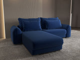 Colțar extensibil dumonde cu ladă de depozitare si sezut confortabil din spuma HR, Denver Royal Albastru 275x185 cm Fabrica