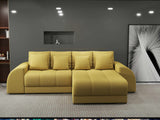 Colțar extensibil dumonde cu ladă de depozitare si sezut confortabil din spuma HR, Verona Enjoy Melon II 290x185 cm Fabrica