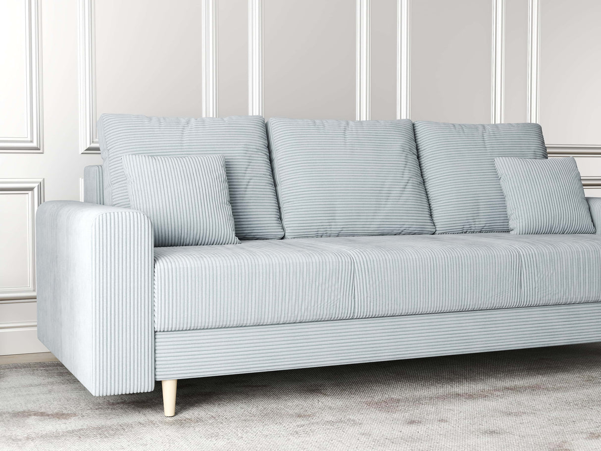 Canapea extensibilă dumonde cu ladă de depozitare si sezut confortabil din spuma HR, Kronos Zoom Gri Mint 210x100 cm fabrica