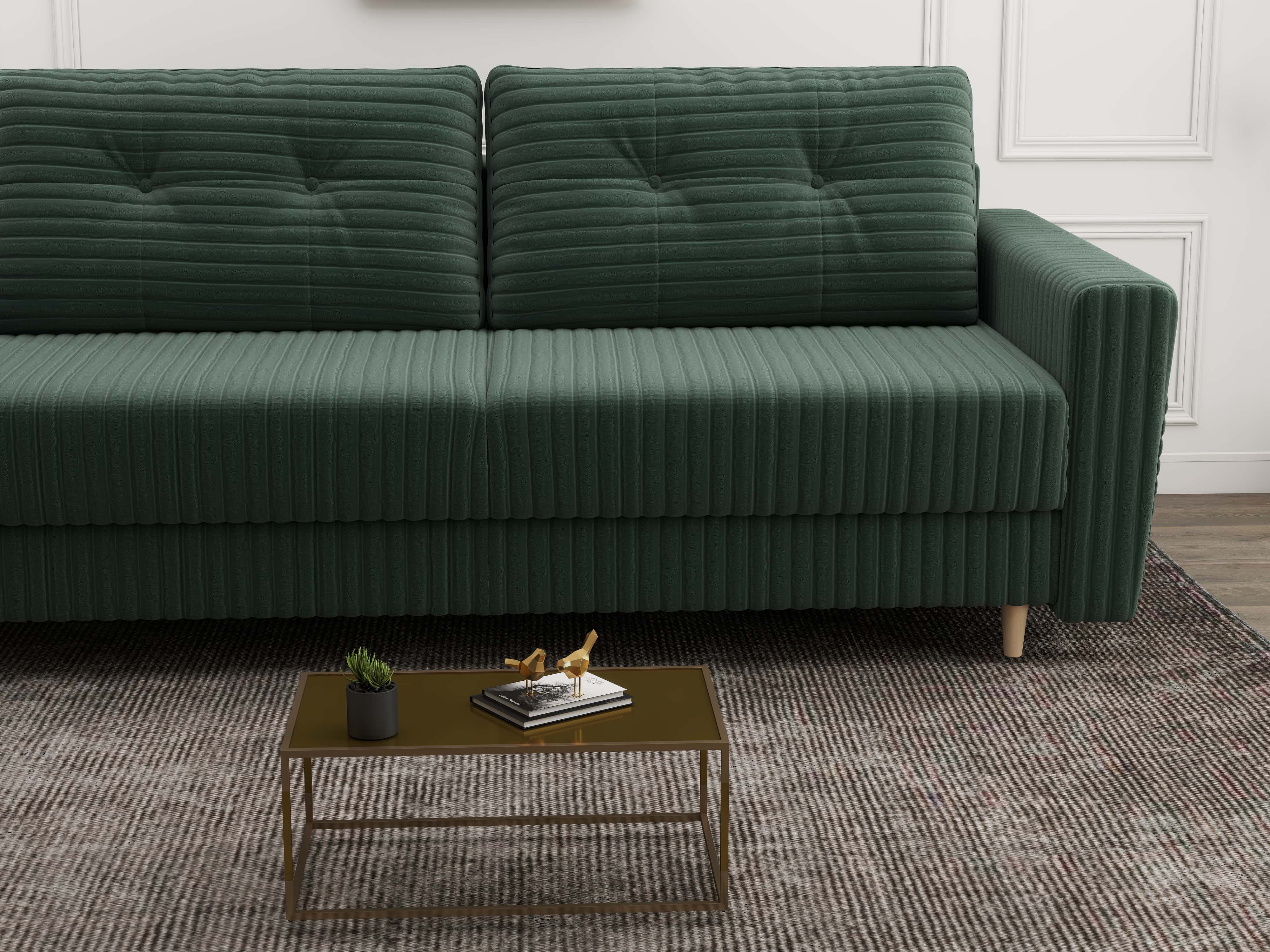 Canapea extensibilă dumonde cu ladă de depozitare si sezut confortabil din spuma HR, Summer Ambience Verde 225x100 cm